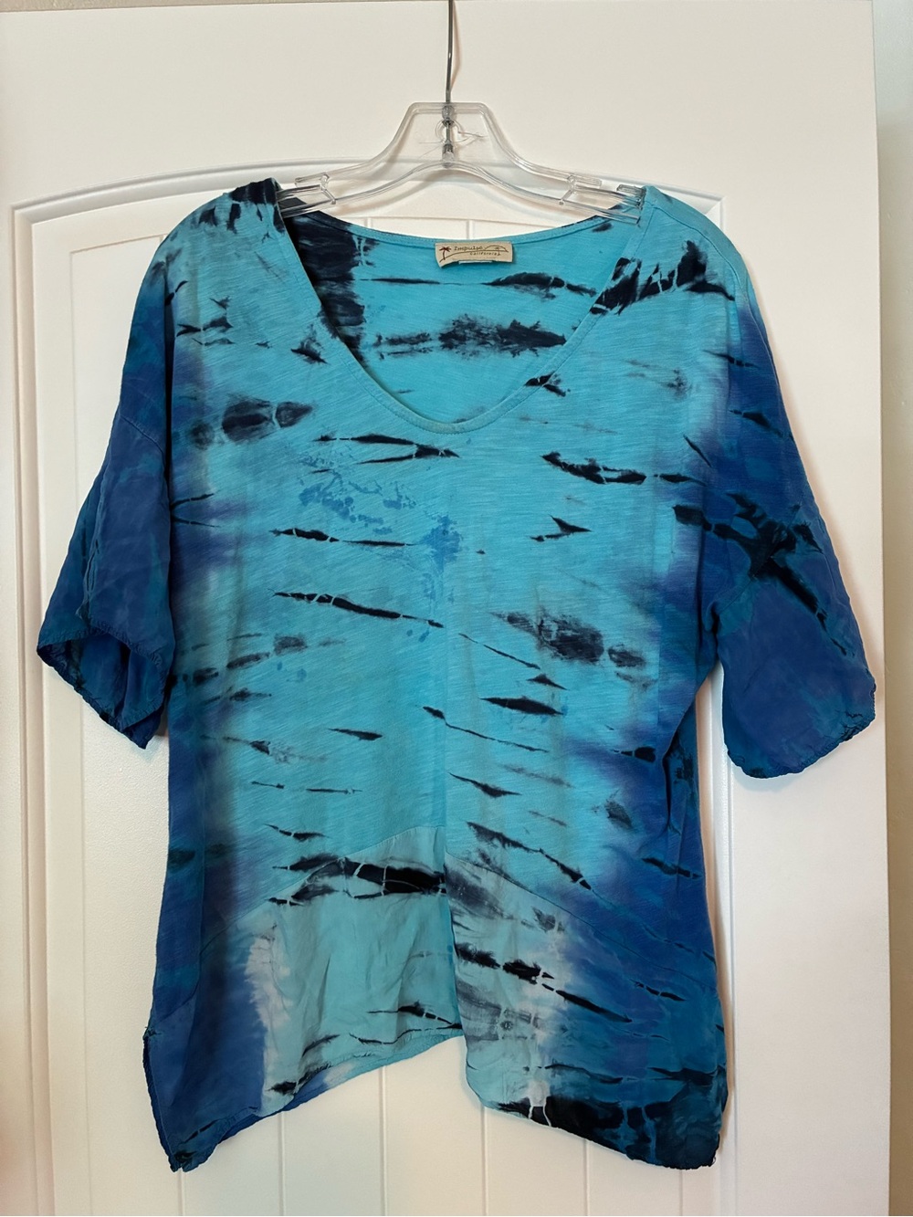 Impulse California Tie Dye Blue Boho Beach Top